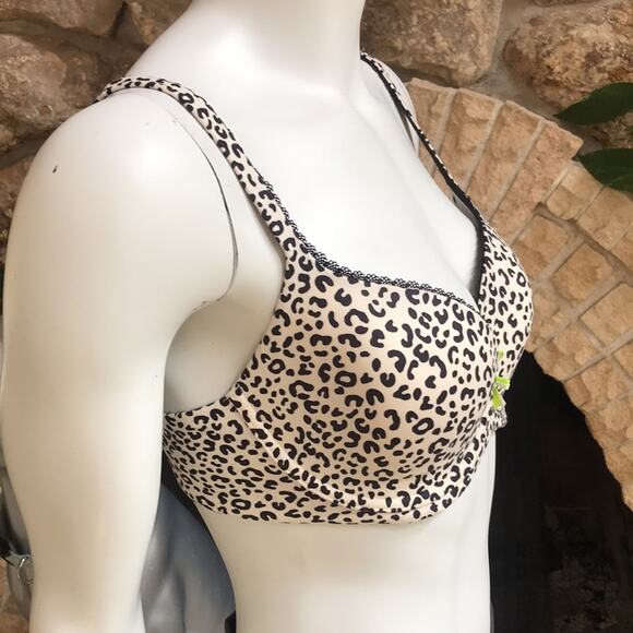 Victoria's Secret Leopard Print Underwire Bra Brown Cream Women's Size 32DD - Picture 4 of 8